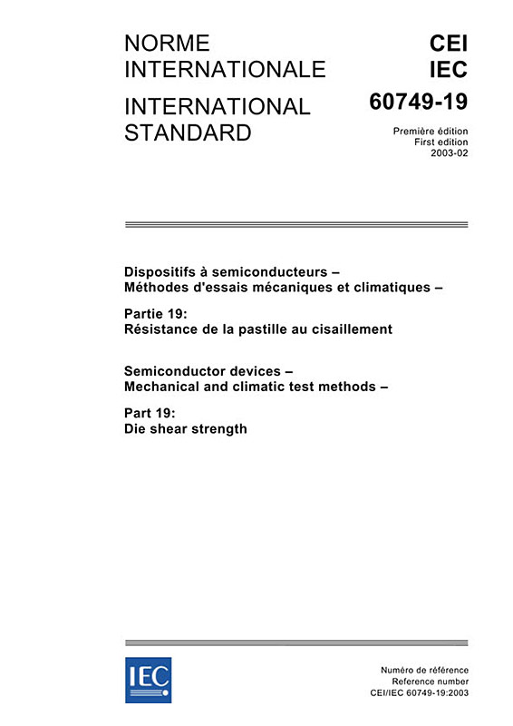 Cover IEC 60749-19:2003